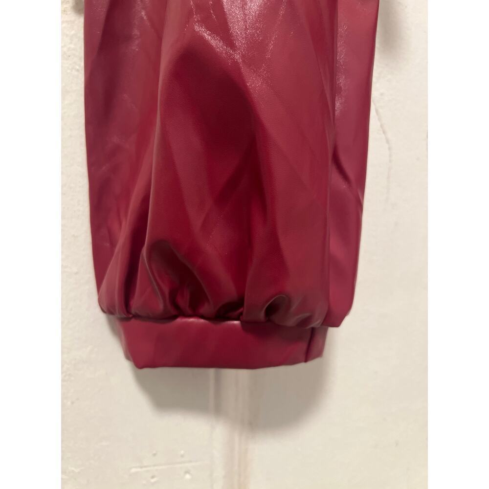 Plus Faux Leather Off the Shoulder Bow Long Sleeve Cropped Top New Size 2XL - Picture 5 of 10